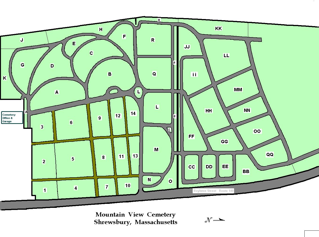 Mt. View Cemetery Map