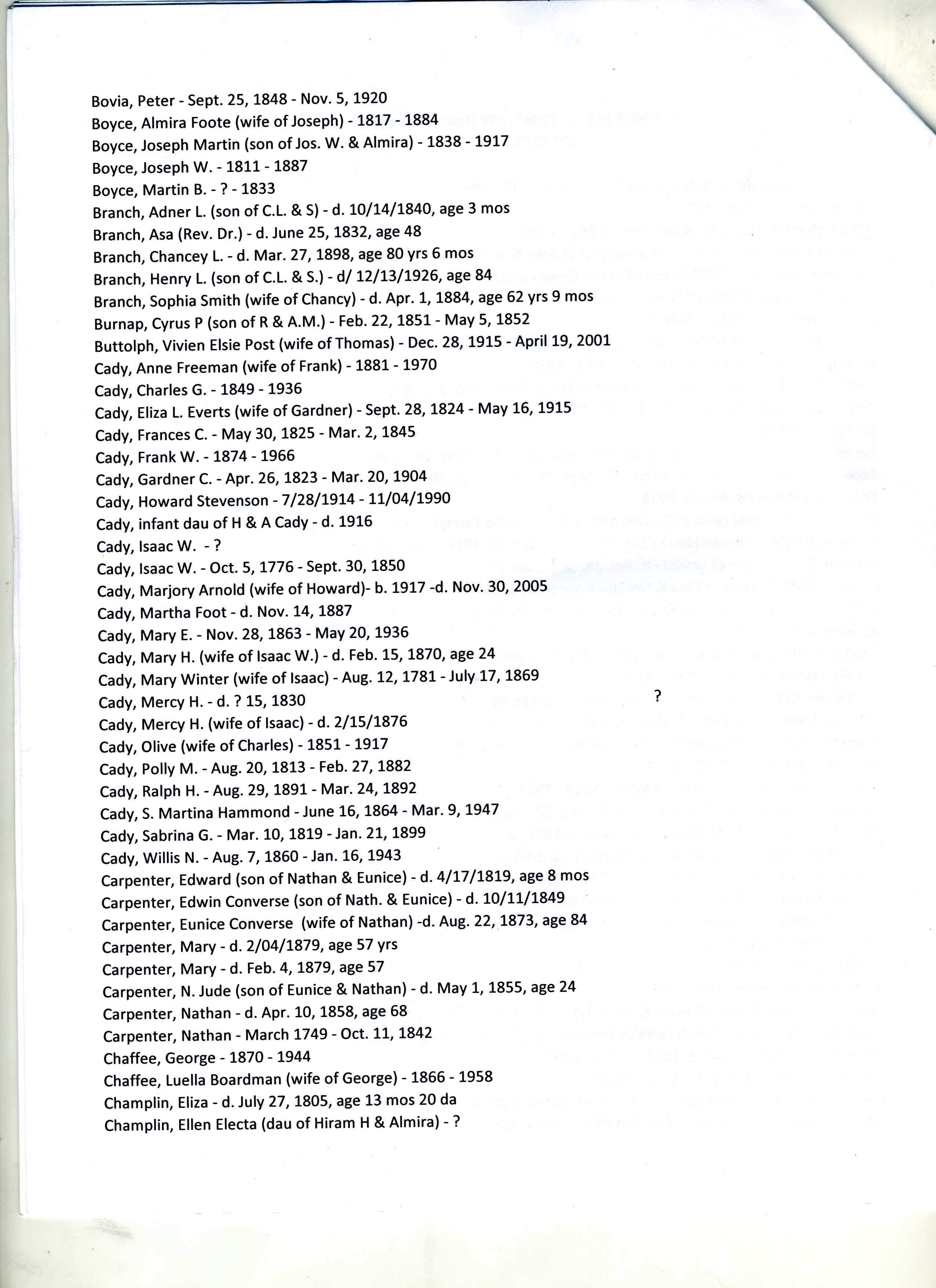 Foote Cemetery -Page 2 