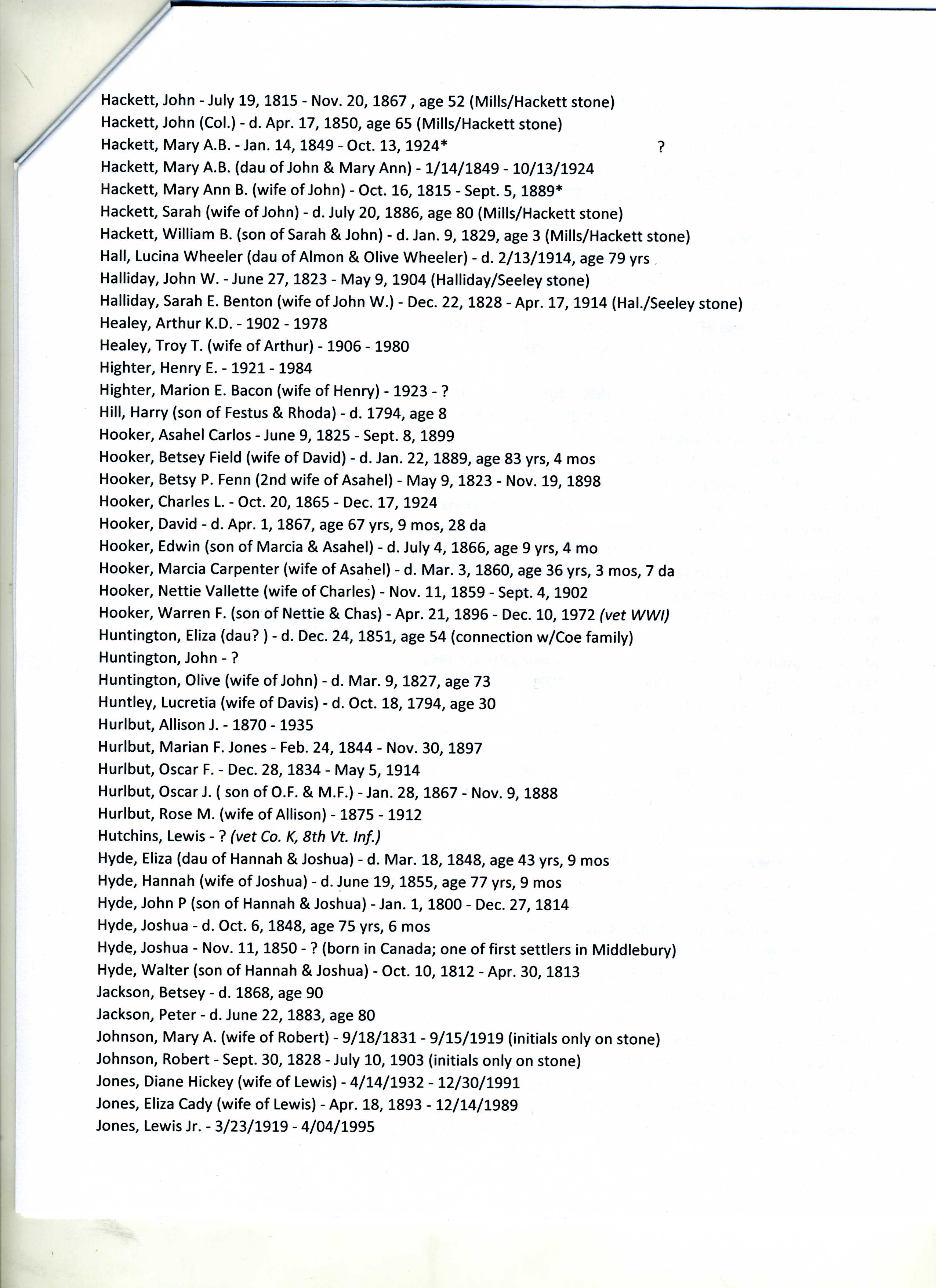 Foote Cemetery -Page 7 