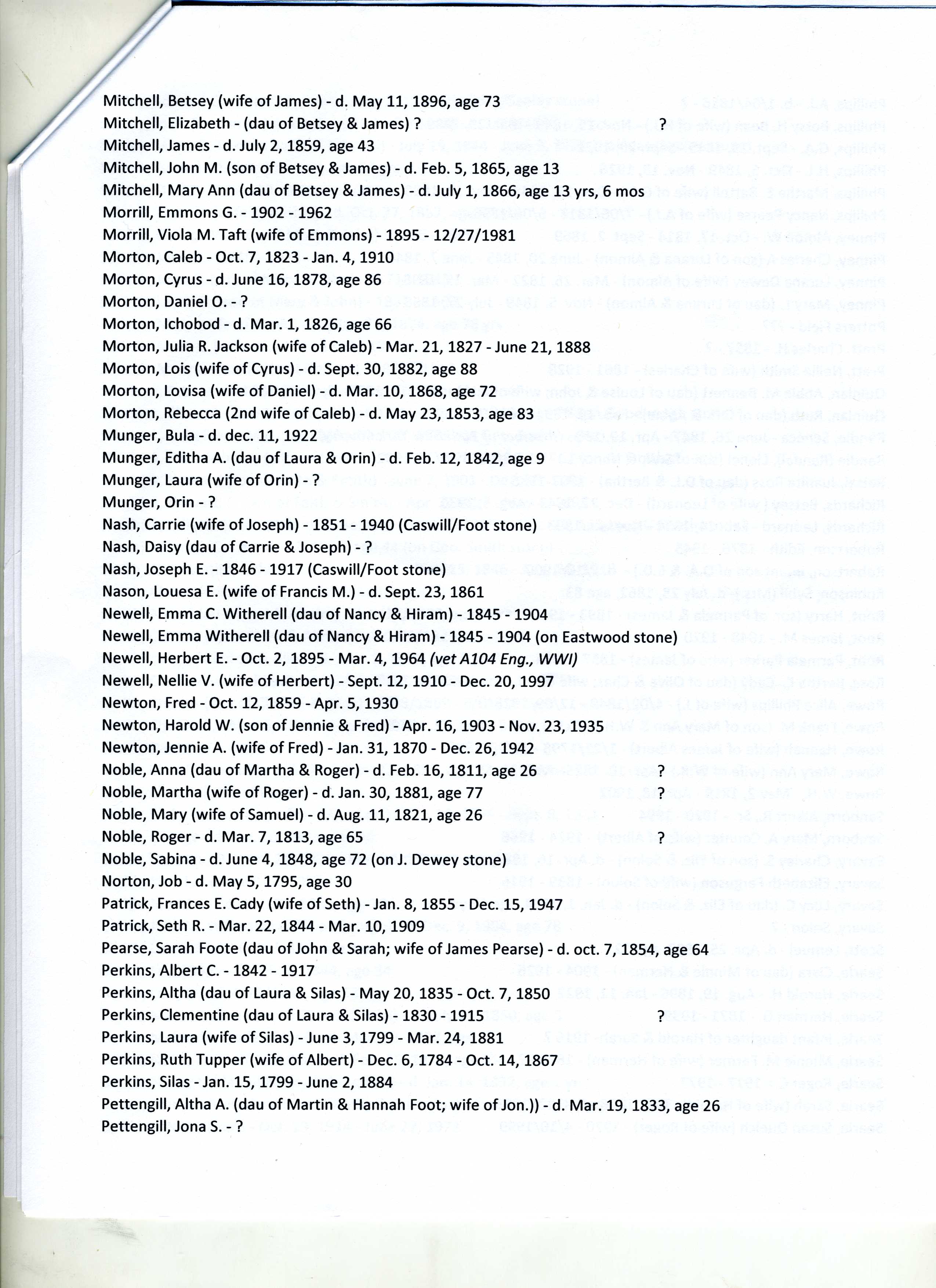 Foote Cemetery -Page 9 