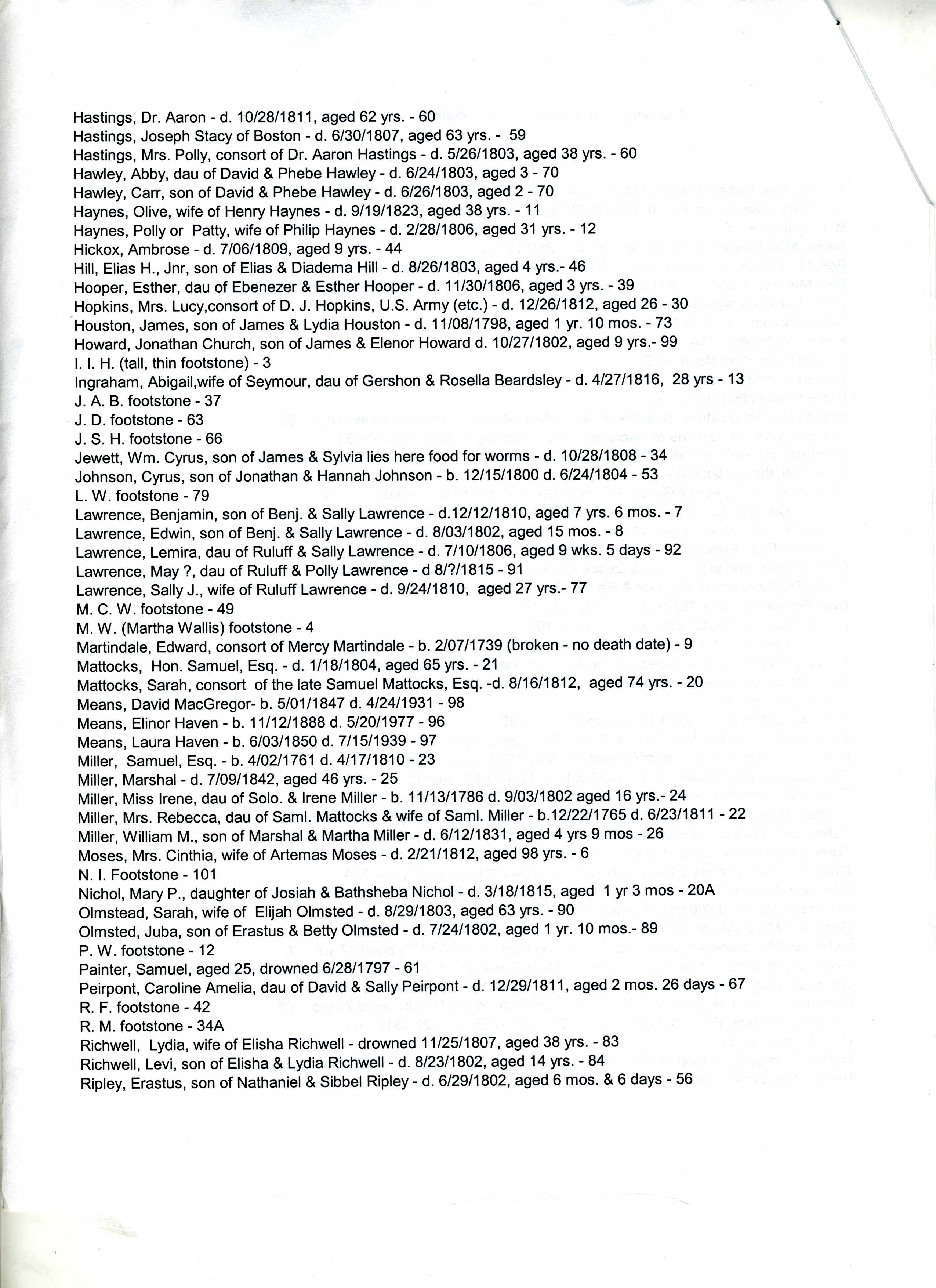 Washington Street Cemetery -Page 2 