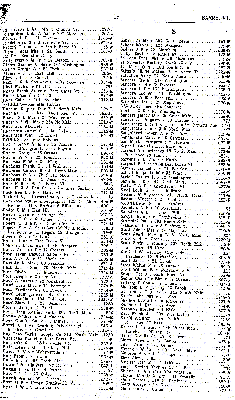 1928 Barre Vt Telephone Book - Page 19
