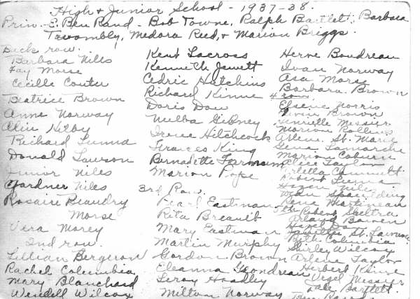 Newport Center High & Junior School Class Picture, back of picture